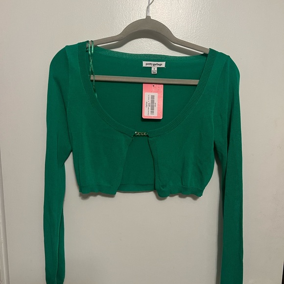 Pretty Garbage Cropped Cardigan with chain detail - size small - Picture 1 of 8
